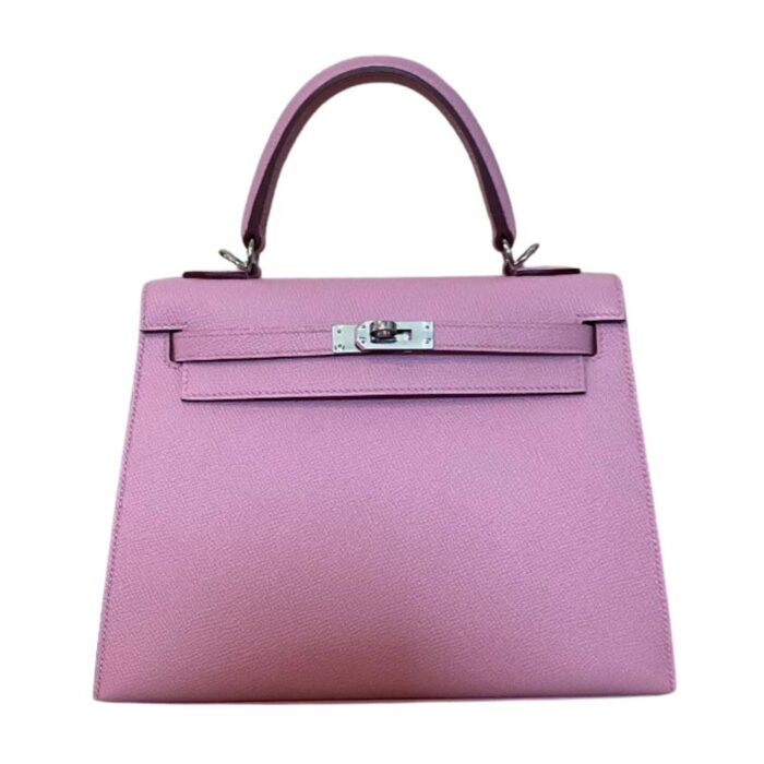 Hermes Kelly 25 Epsom Sellier Mauve Sylvestre Palladium Hardware