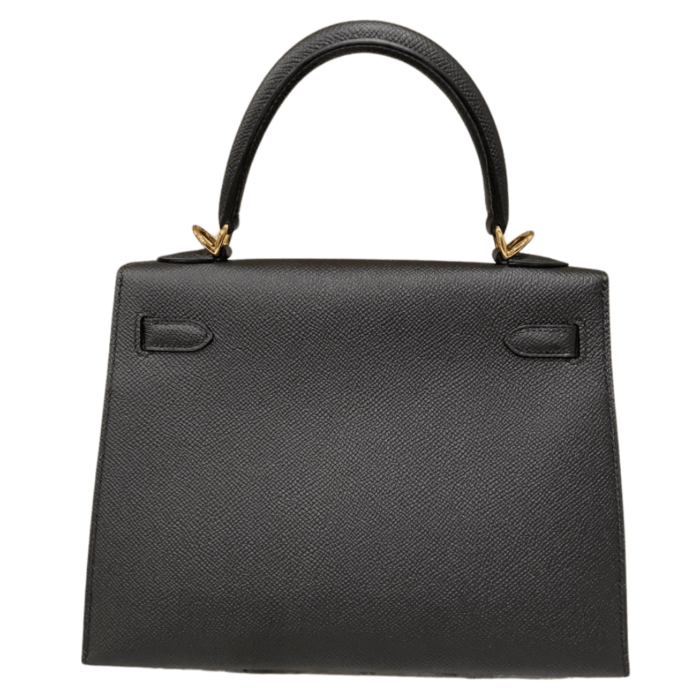 HERMES Kelly 25 Black Epsom Sellier Gold Hardware - Image 2