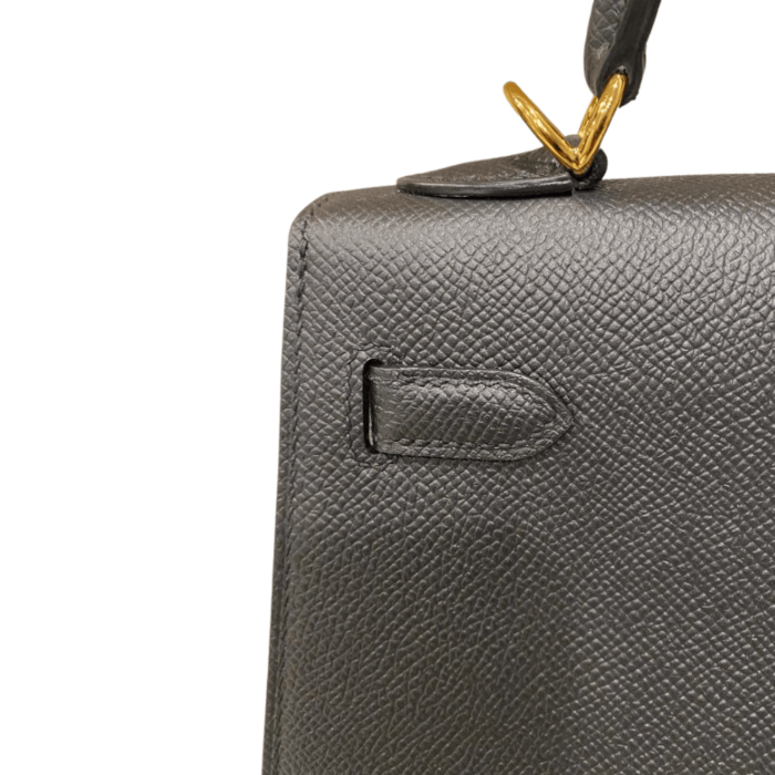 HERMES Kelly 25 Black Epsom Sellier Gold Hardware - Image 3