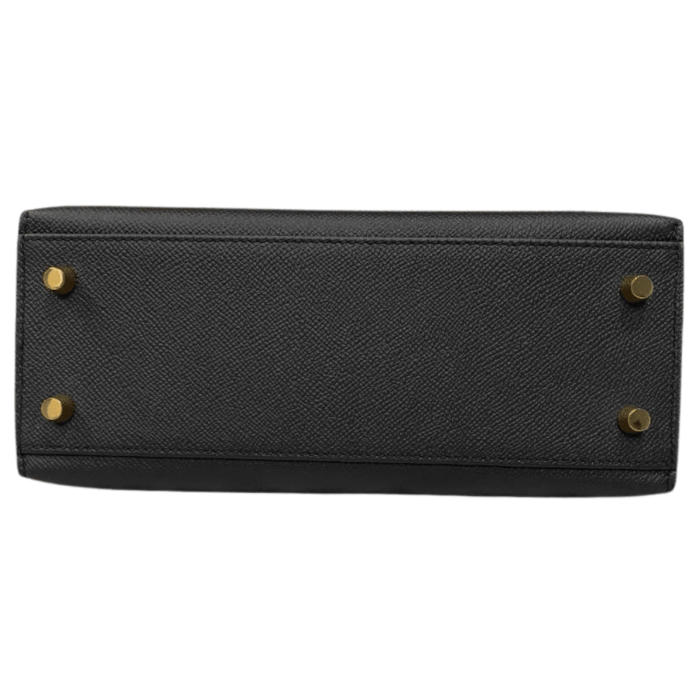 HERMES Kelly 25 Black Epsom Sellier Gold Hardware - Image 4