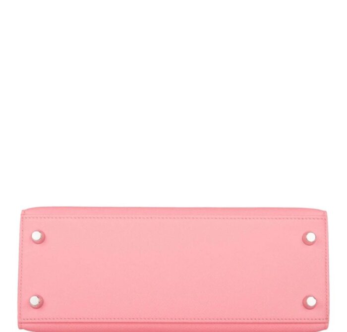 Hermes Kelly 25 Rose Confetti Epsom Palladium Hardware - Image 4